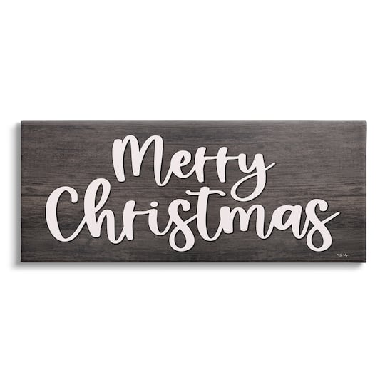 Stupell Industries Merry Christmas Farmhouse Phrase Canvas Wall Art